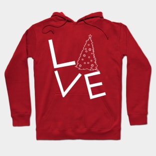 Love Christmas with Tree Line Drawing Hoodie